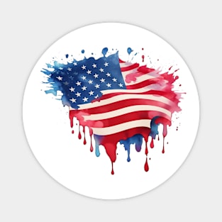 ink splatter, United States Flag Magnet